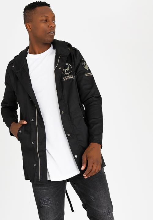 STYLE REPUBLIC - Peter Badged Parka Jacket Black
