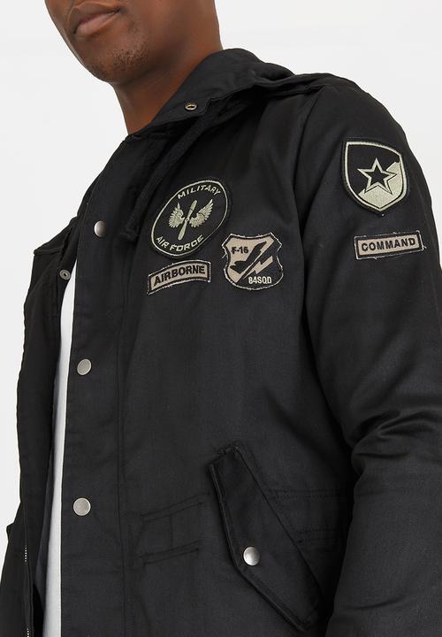 STYLE REPUBLIC - Peter Badged Parka Jacket Black