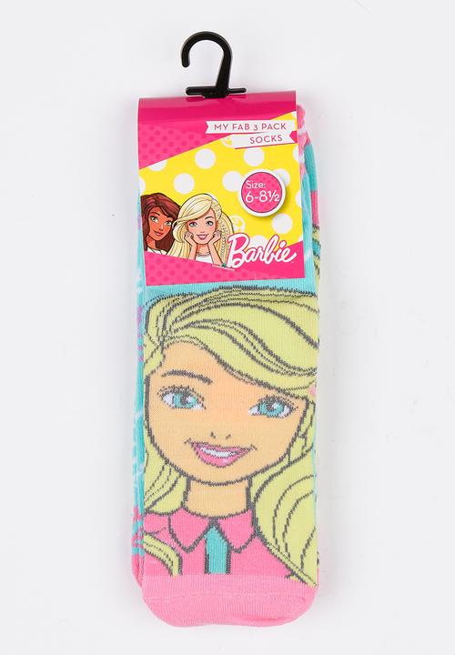 Character Fashion - Barbie 3 pack anklet socks - multi