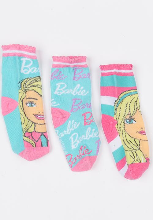 Character Fashion - Barbie 3 pack anklet socks - multi