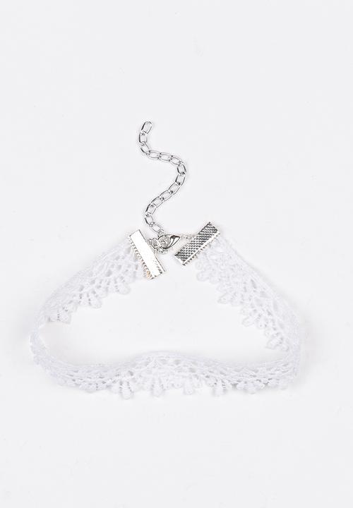 Jewels and Lace - Lace Choker White