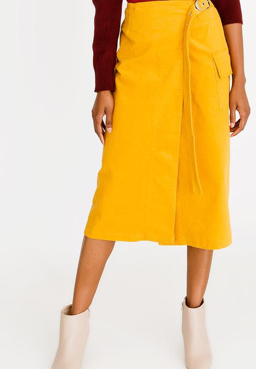 Thebe Magugu - Corduroy Wrap Skirt Yellow