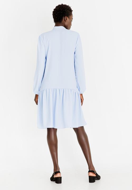 edit - Kitty Bow Long Sleeve Dress Pale Blue