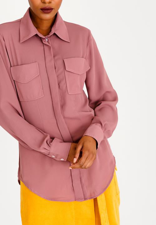 Thebe Magugu - Long Sleeve Pocket Detail Shirt Pale Pink