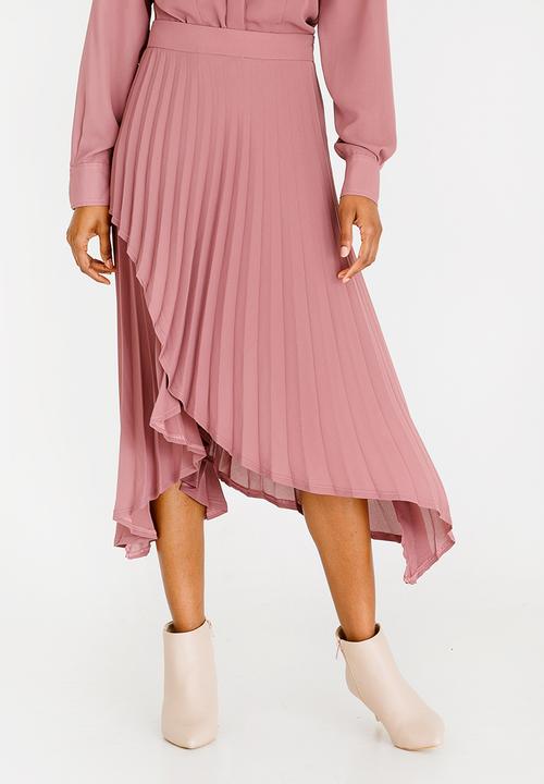 Thebe Magugu - Blade Shape Pleated Skirt Pale Pink