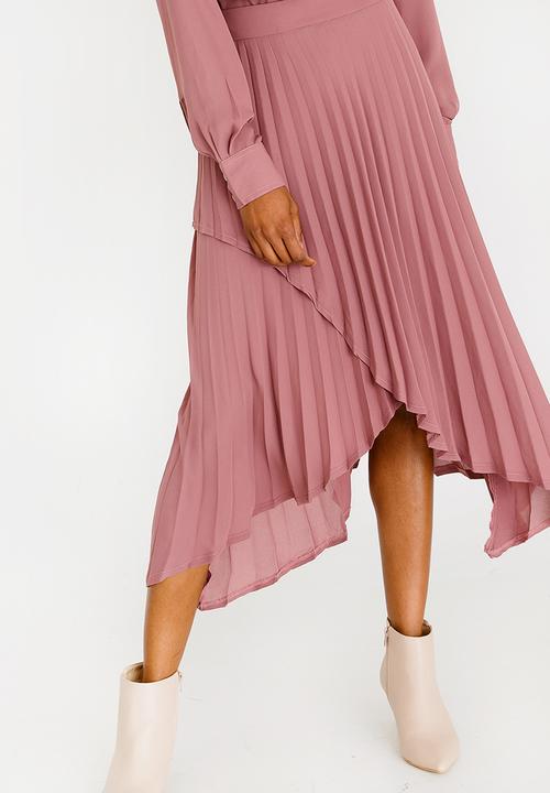 Thebe Magugu - Blade Shape Pleated Skirt Pale Pink