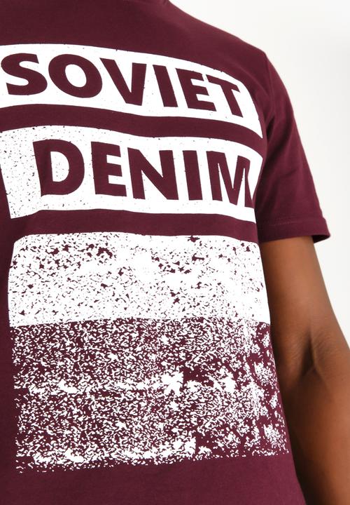 SOVIET - Carazo Crew Neck Logo Tee Burgundy
