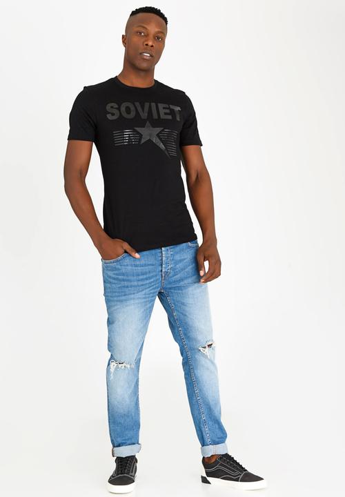 SOVIET - Avila Crew Neck Logo Tee Black