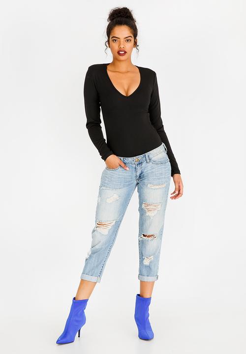 STYLE REPUBLIC - V-neck Bodysuit Black