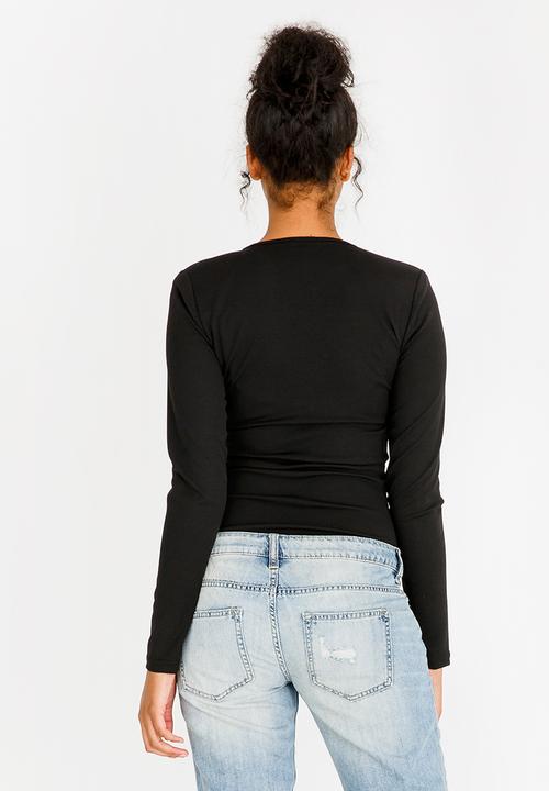 STYLE REPUBLIC - V-neck Bodysuit Black