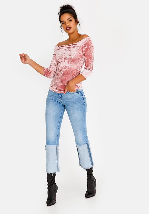 SISSY BOY - Velvet Off-shoulder Top Mid Pink