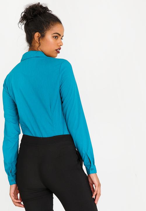edit - Long Sleeve Classic Shirt Turquoise