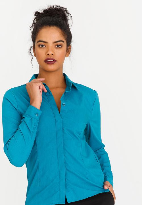 edit - Long Sleeve Classic Shirt Turquoise