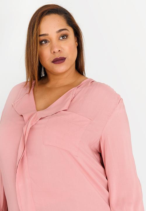 edit Plus - Gypsey Roll-up Sleeve Shirt Rose