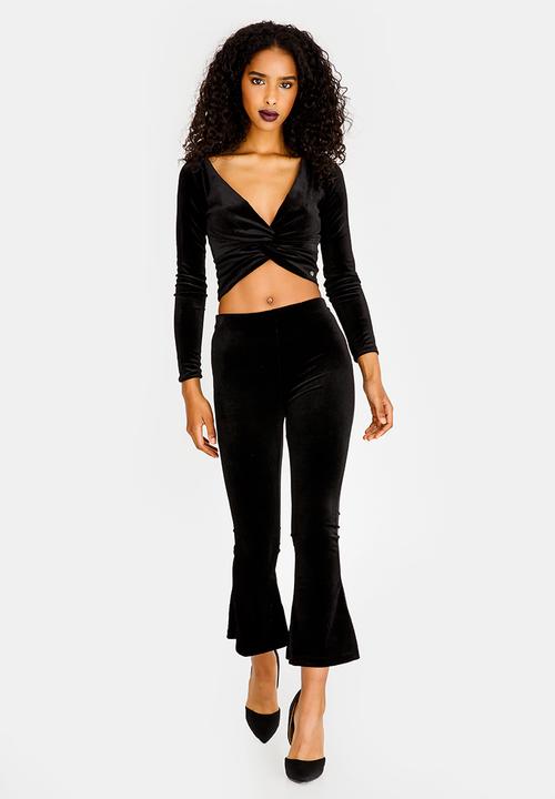 SISSY BOY - Knot Detail Crop Top Black