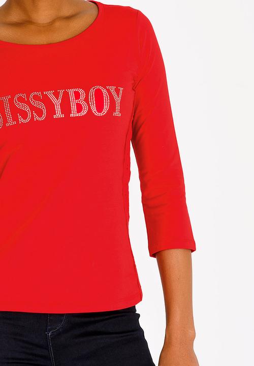 SISSY BOY - One Up Top with Crochet Detail Red