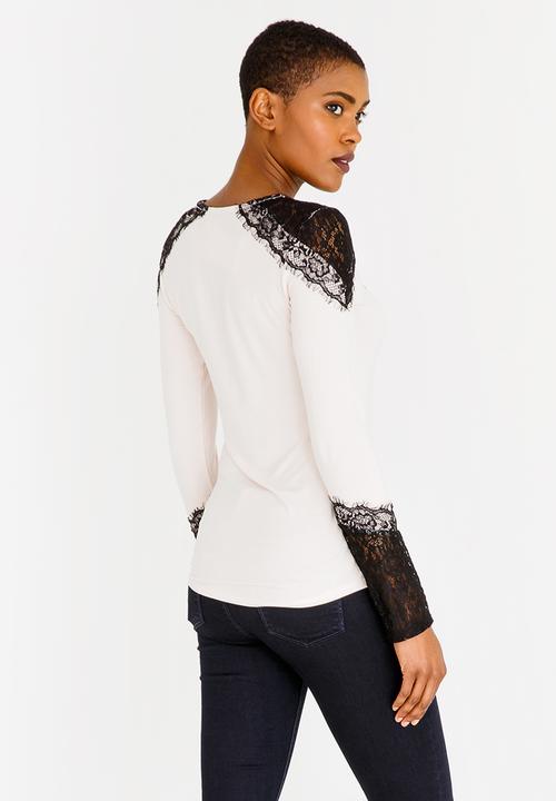 SISSY BOY - One Up with Contrast Lace Detail Nude