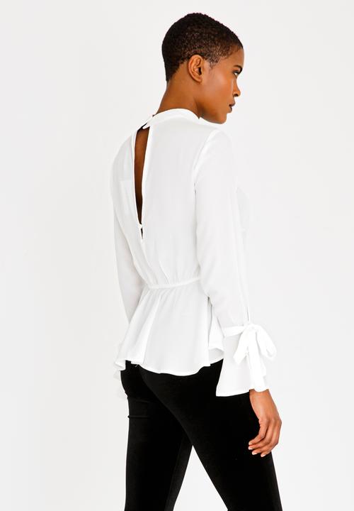 SISSY BOY - Girl Boss Peplum Blouse Off White