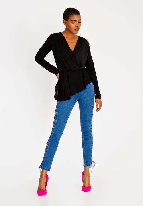 SISSY BOY - Girl Boss Asymmetric Blouse Black