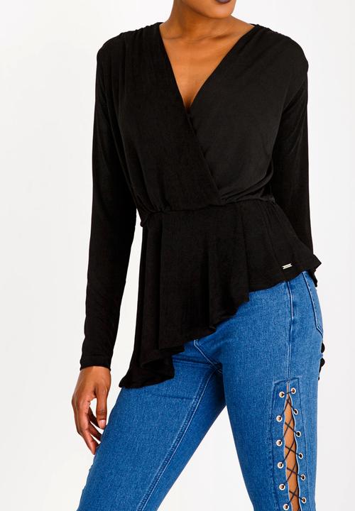 SISSY BOY - Girl Boss Asymmetric Blouse Black