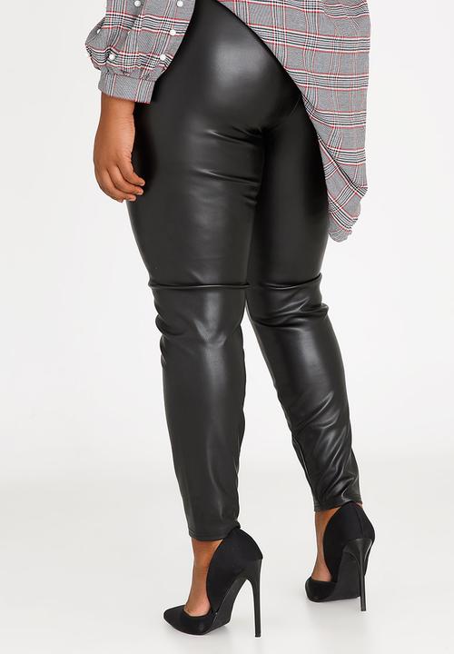 STYLE REPUBLIC PLUS - Wet-look legging - black 