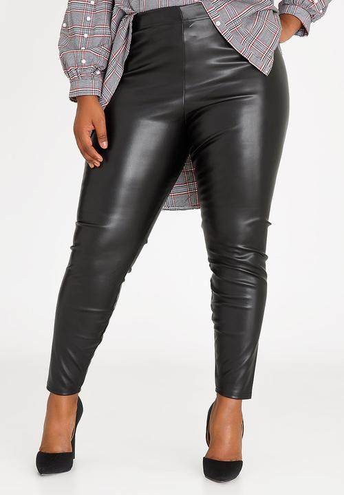 STYLE REPUBLIC PLUS - Wet-look legging - black 