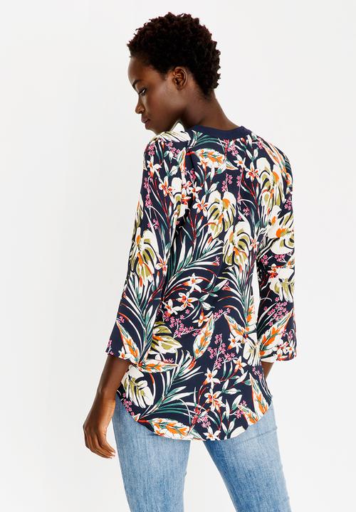Revenge - Leaf Print Top Multi-colour