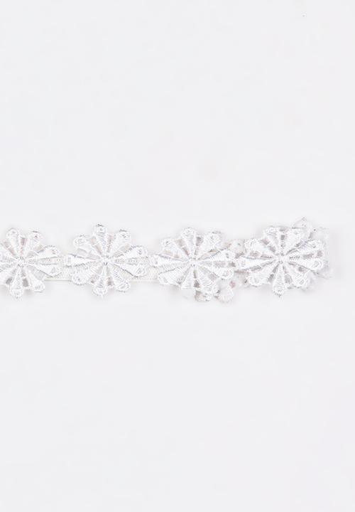Jewels and Lace - Flower Headband White