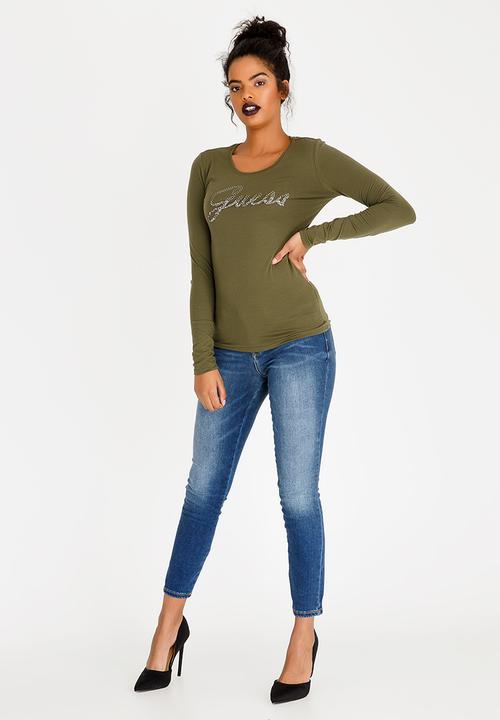 GUESS - Guess Logo Tee Khaki Green