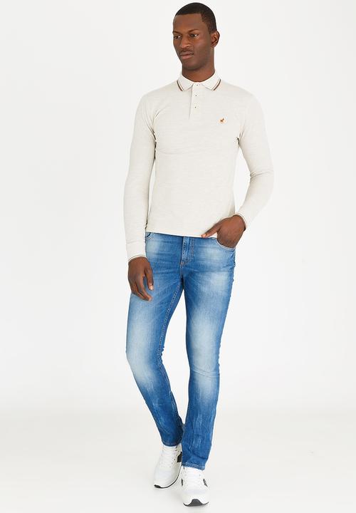 POLO - Classic Melange Pique Golfer Cream