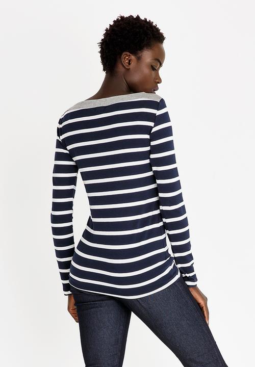 JEEP - Striped Tee Navy & White