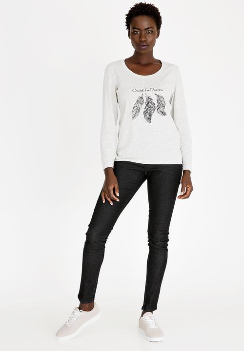 JEEP - Embroidered Detail Tee Cream