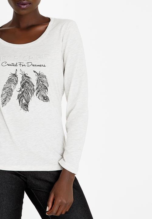 JEEP - Embroidered Detail Tee Cream