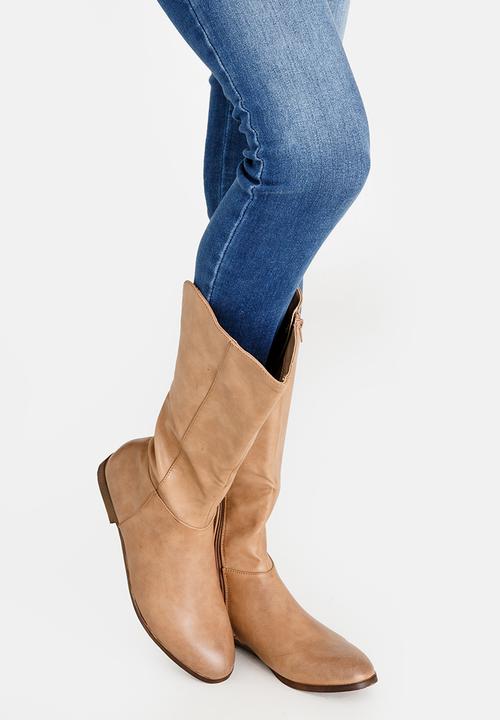 STYLE REPUBLIC - Mid Calf Boots Stone