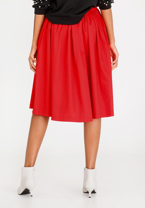 STYLE REPUBLIC - Volume Midi Skirt Red
