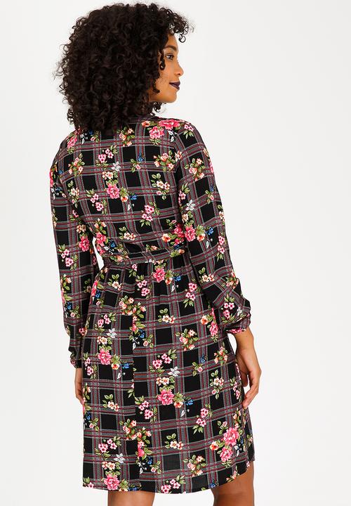 edit Maternity - Front Tie Detail Feeding Dress Multi-colour