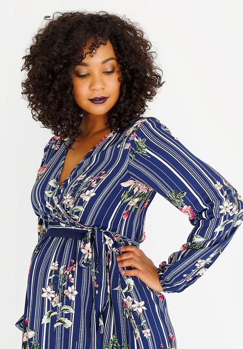 edit Maternity - Front Tie Detail Feeding Dress Multi-colour