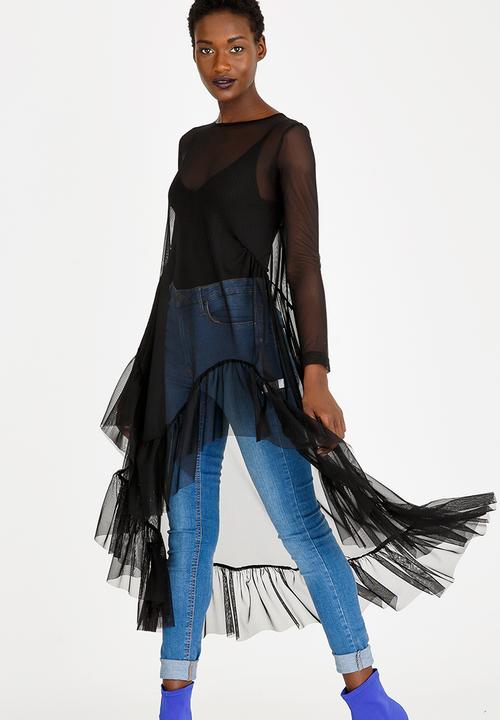 STYLE REPUBLIC - Swing Mesh Top Black