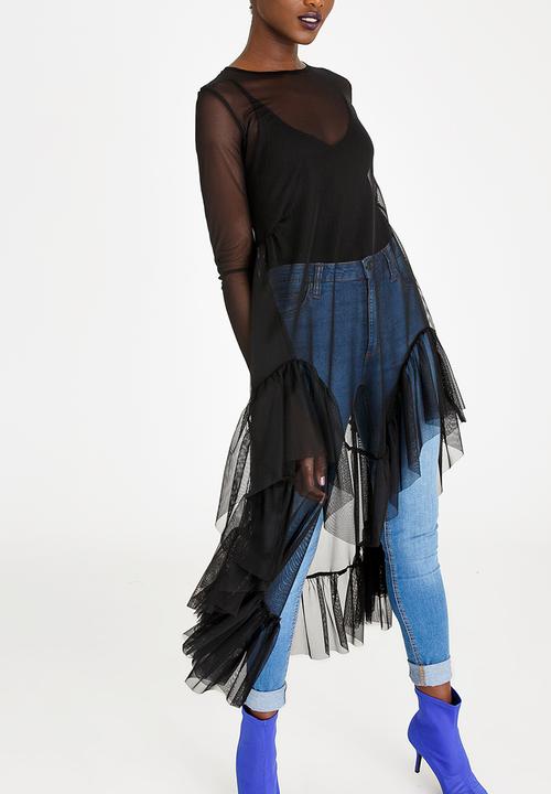 STYLE REPUBLIC - Swing Mesh Top Black