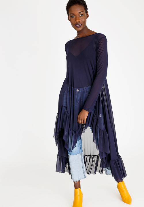 STYLE REPUBLIC - Swing Mesh Top Navy