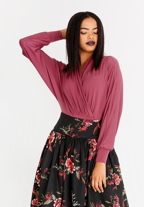 STYLE REPUBLIC - Wrap Front Bodysuit Rose