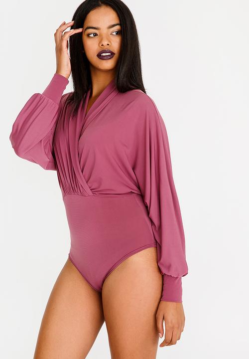 STYLE REPUBLIC - Wrap Front Bodysuit Rose