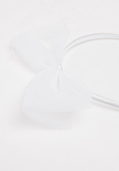 Jewels and Lace - Tulle Bow Aliceband White