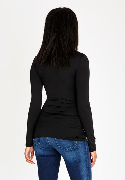 edit - Cut out detail drape top - black 