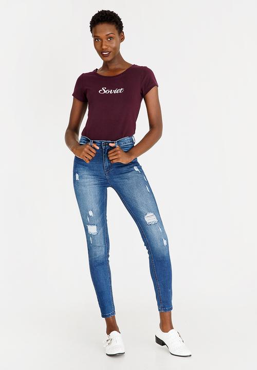 SOVIET - Hull Crew Neck T-Shirt Burgundy