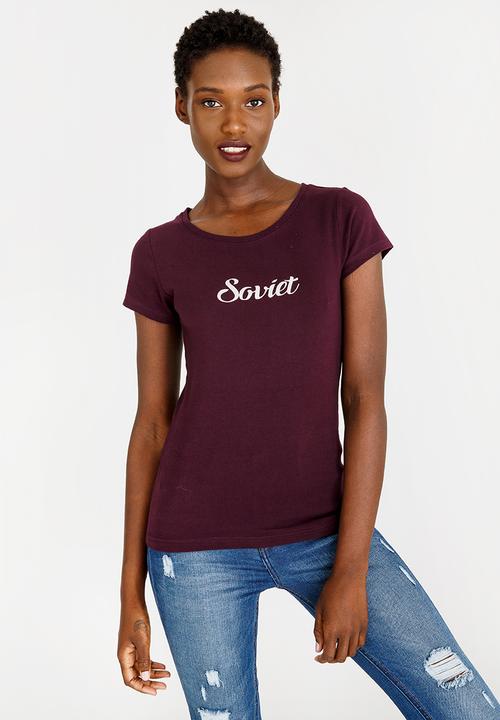 SOVIET - Hull Crew Neck T-Shirt Burgundy
