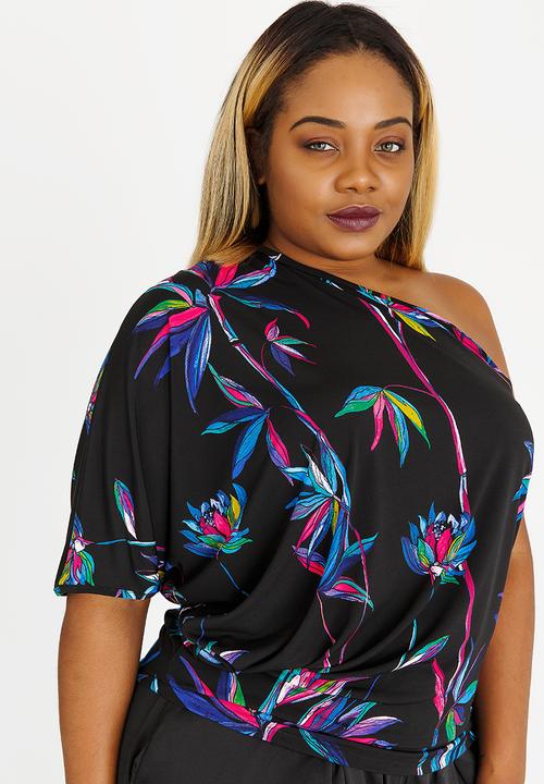 RUFF TUNG - Strelitzia One Shoulder Top Black