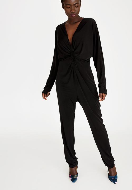Twist Detail Jumpsuit Black