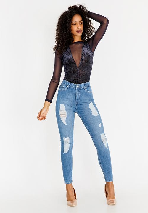 navy velvet bodysuit