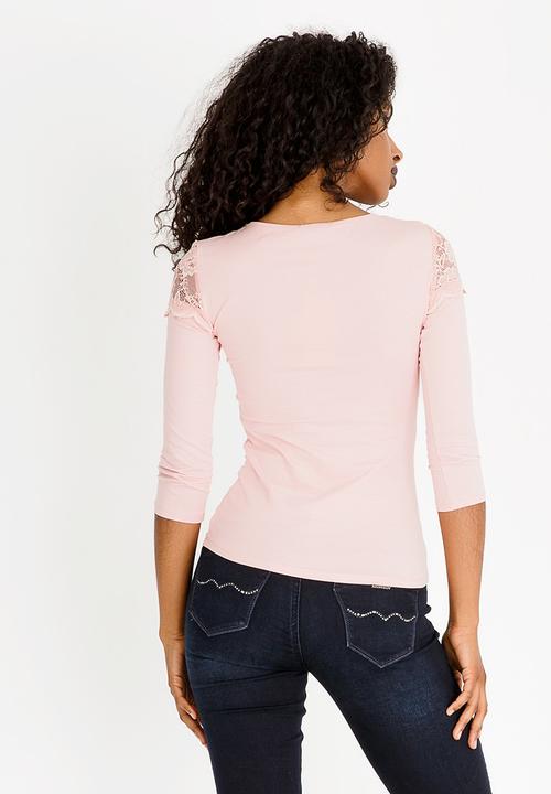 SISSY BOY - Lynx Lace Detail Top Mid Pink